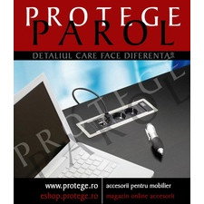 Priza Power Frame Bachmann, 2xschuko + 2x conexiuni date, rama culoare argintie
