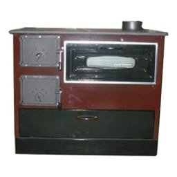 Soba de gatit si incalzit Roza Email Grand Fantazia, putere 7.5 kW, evacuare pe plita