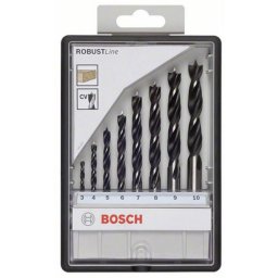Burghiu elicoidal coada cilindrica pentru lemn BOSCH Set 8 buc Robust Line