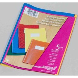 Coperta PP cu eticheta, pentru caiet A5, 5 buc/set, AURORA - culori asortate