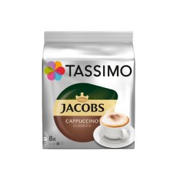Capsule cafea, Jacobs Tassimo Cappuccino, 8 bauturi x 190 ml, 8 capsule specialitate cafea + 8 capsule lapte