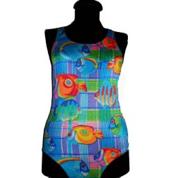 Costum de baie retro print pesti anii '80