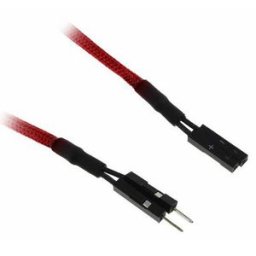 Cablu prelungitor BitFenix Alchemy 2-pini I/O-Panel, 30cm, red/black, BFA-MSC-2IO30RK-RP