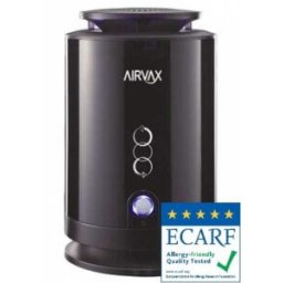Purificator aer Airvax Marea Britanie - Negru, Telecomanda, Consum 5W/h, Filtru electrostatic, 3 trepte viteza, Pentru 25mp