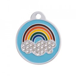 Medalion personalizat Curcubeu Swarovski, gravare inclusa