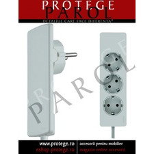 Stecher extraplat cu prelungitor, EVOline Plug, 250V, 16A,1.5 ml cablu, 3 schuko, alb, Schulte Elektrotechnik Germania