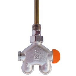 Robinet termostatic cu patru căi HERZ-VUA-40 pentru radiator portprosop, model coltar, DN 15, cod 1 7784 41