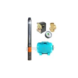Set hidrofor cu pompă submersibilă rezistentă la nisip IBO 4SDm 3-18 cu rezervor de 50L