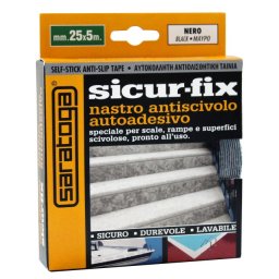 Banda auto-adeziva antiderapanta SICUR-FIX negru - bobina 25mm x 5m