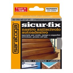 Banda auto-adeziva antiderapanta SICUR-FIX transparenta - 3 buc. x 19mm x 60cm