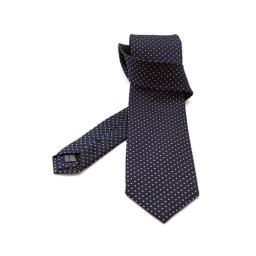 Cravata matase Jacquard Gentlemen`s Corner - navy cu puncte albe mari - NOU!