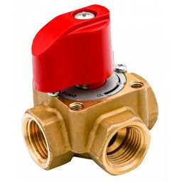Vană MANUALĂ de amestec (sau deviație) cu trei căi (rotativă) Herz, cu selector, kvs 16, DN 32, cod 1 2137 04