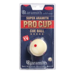 Bila alba Super Aramith PRO-CUP 6 puncte rosii 57,2mm