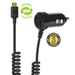 StrikeDRIVE™ incarcator de masina micro USB reversibil EZTIP™ - Negru