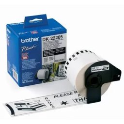 Banda continua de hartie Brother DK22205, 62 mm x 30,48 m, negru/alb