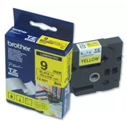 Banda laminata Brother TZ621, 8m/9mm negru/galben