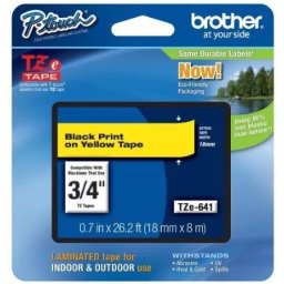 Banda laminata/adeziva Brother TZE641 18MM negru/galben