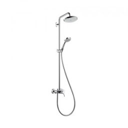 Set de dus Hansgrohe gama Croma 220, 1 functie Showerpipe, crom, cu baterie monocomanda