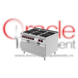 Mașină de gătit electrică cu 6 plite pătrate, cuptor MAXI GN3/1, Desco Italia