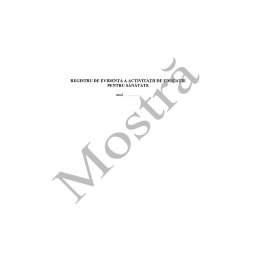 Registru de evidenta a activitatii de educatie pentru sanatate