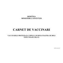 Carnet de vaccinari pentru copii