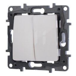 Intrerupator dublu cap scara 10A Alb Legrand Niloe