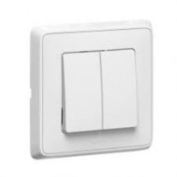 Intrerupator dublu 10A Alb Legrand Cariva