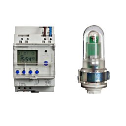 Ceas pr.+comut. crepuscular digital 1CC, 2-2000lx Schrack