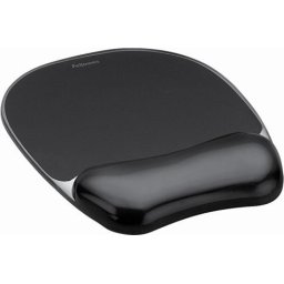 Mouse pad ergonomic cu gel Fellowes Crystal, negru