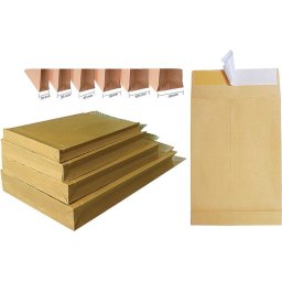 Plic cu burduf, B4, 250 x 353 x 40 mm, kraft, banda silicon, 130 g/mp, 250 bucati/set