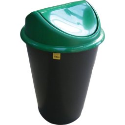 Cos gunoi colectare selectiva, 60 litri, capac verde