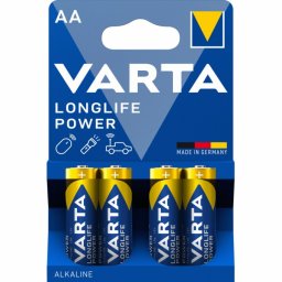 Baterii Varta Longlife Power, LR6, AA, alcaline, 1.5 V, 4 bucati/set