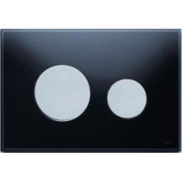 Clapeta actionare TECE Loop Neagra, butoane cromate mat