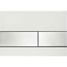 Clapeta de actionare WC TECE Placa alba, butoane otel inox mat