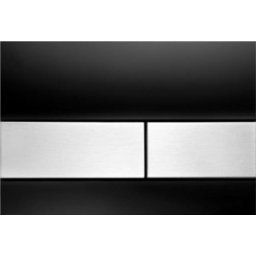 Clapeta de actionare WC TECE Placa neagra, butoane otel inox mat