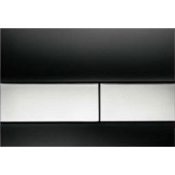 Clapeta de actionare WC TECE Placa neagra, butoane cromate lucios