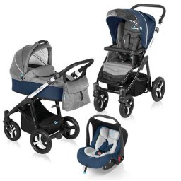 Husky 03 navy - Carucior Multifunctional 3 in 1 (cu scoica Leo)