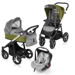 Husky 04 green - Carucior Multifunctional 3 in 1 (cu scoica Leo)