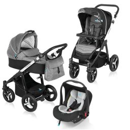Husky 10 black - Carucior Multifunctional 3 in 1 (cu scoica Leo)