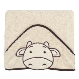 Prosop cu gluga Happy beige cu vacuta 76x 76 cm