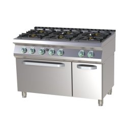 Masina de gatit pe gaz cu 6 arzatoare alama cu cuptor electric