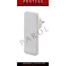 Stecher Flat Plug Schuko, alb, fara cablu, 933.002
