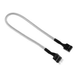 Cablu prelungitor intern audio BitFenix Alchemy, 30cm, white/black, BFA-MSC-AUD30WK-RP