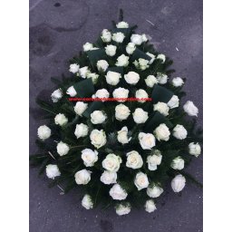 Coroana Funerara Trandafiri Albi