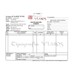 Aviz de insotire a marfii A5 personalizat color