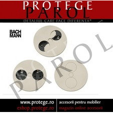 Priza Twist pentru blat bucatarie, 2 x schuko, gri cromat, incorporabila