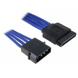 Cablu adaptor BitFenix Alchemy 4-pini Molex la 1x SATA, 45cm, blue/black, BFA-MSC-MSA45BK-RP