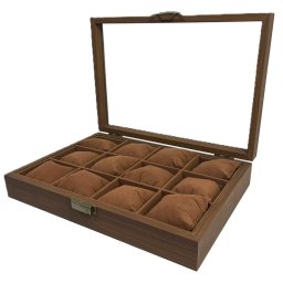 Cutie de Lemn Premium pentru Depozitarea Ceasurilor – 12 Compartimente (Model WZ735)