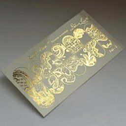 Abtibilduri Unghii pe Bază de Apă, Model "ORNAMENTS", Cod Foil-3 Gold, Accesorii Manichiura Nail Art