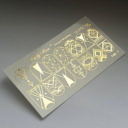 Abtibilduri Unghii pe Bază de Apă, Model GEOMETRIC FORMS, Cod Foil-1 Gold, Accesorii Manichiura Nail Art